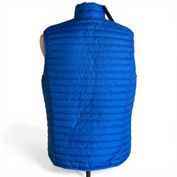 Eddie Bauer Microlight Down Vest Men’s Medium Blue 650 Fill Packable Puffer NWT - Picture 3 of 9